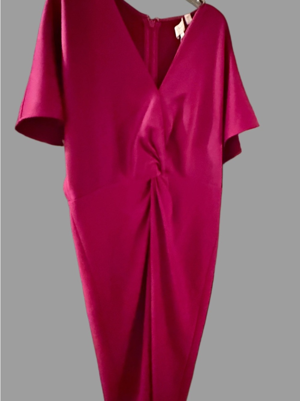 Ted Baker Magenta Twist-Front Sheath Dress
